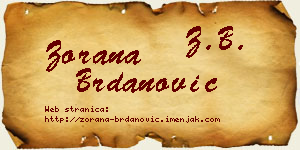 Zorana Brdanović vizit kartica
